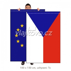 Sada ČR+EU vlajka 100x150 cm