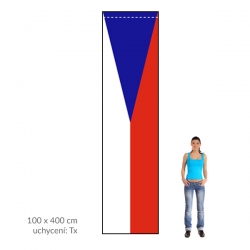 ČR vlajka 100x400 cm